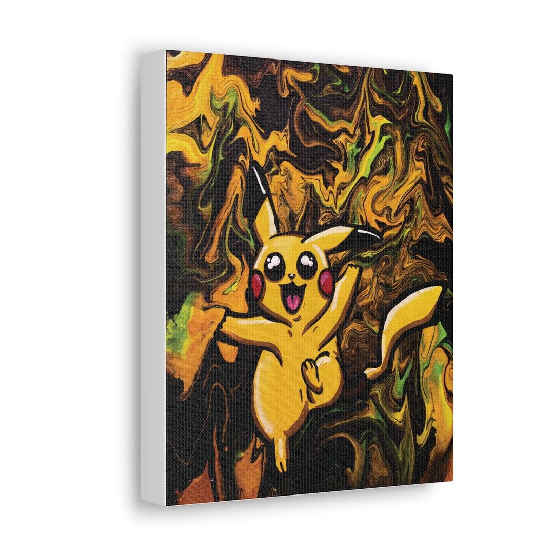 Canvas Pikachu Painting - Etsy