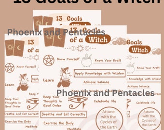 The 13 Goals of a Witch, One sheet print out, print out (8.5x11 PDF)
