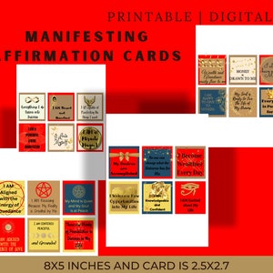 24 Tarjetas de afirmación manifestadas PDF Descarga digital Tarjetas de afirmación Regalo imprimible (8.5x11 in), tarjetas de afirmación