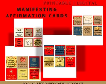 24 Manifesting Affirmation Cards PDF Digital Download Affirmation Cards Printable Gift (8.5x11 in), affirmation cards