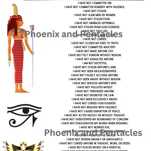 The 42 Laws of Ma&#39;at (ONE SHEET 8.5x11 in PDF)