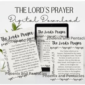 The Lord&#39;s Prayer, Holy Bible, Matthew 6:9-13, Digital PDF, PDF Download, The Lord&#39;s Prayer, PNG, 8.5x11, The Lord&#39;s Prayer Printout