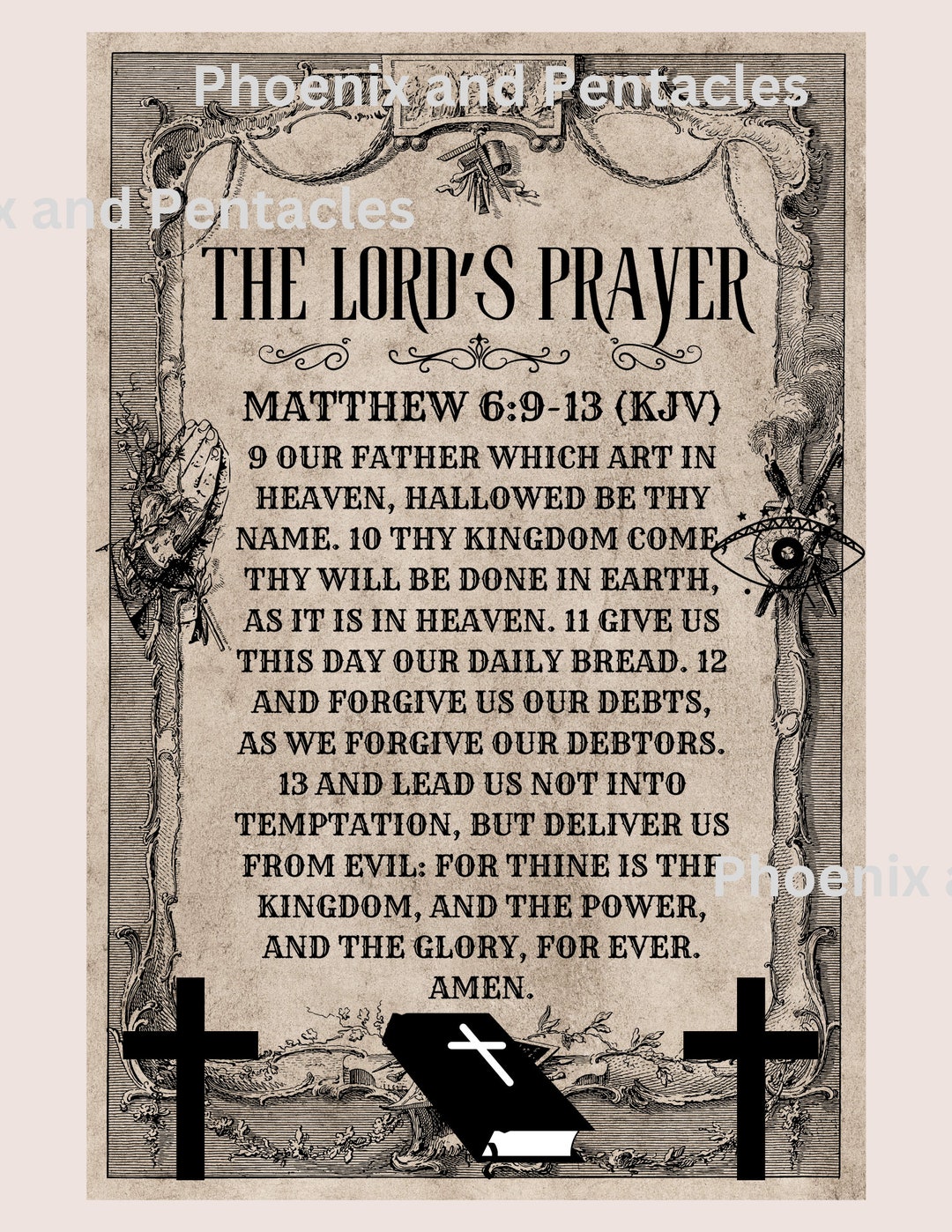 The Lord's Prayer, Holy Bible, Matthew 6:9-13, Digital PDF, PDF ...