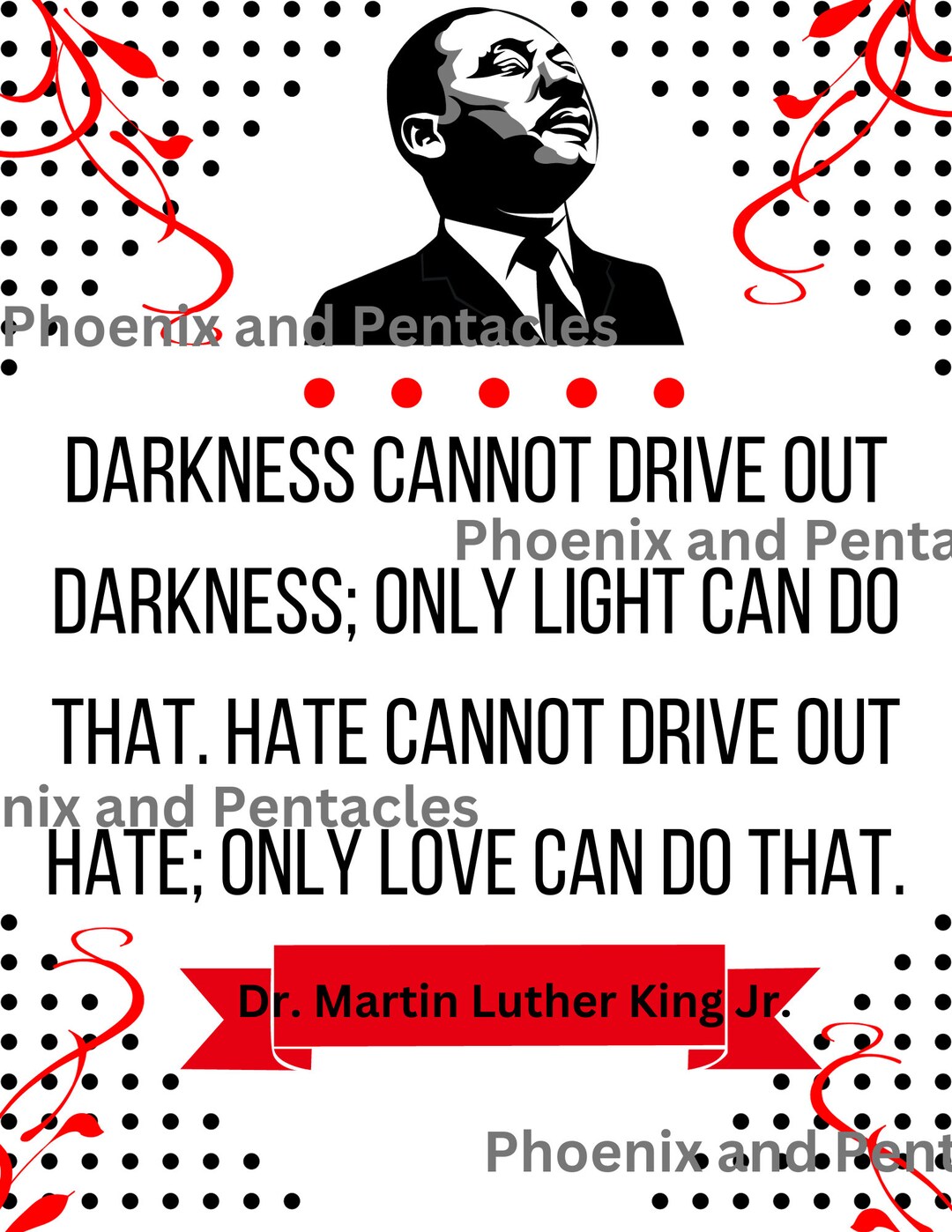 MLK Darkness Can Not Drive Out Darkness Quote, Mlk Quotes, PDF Digital