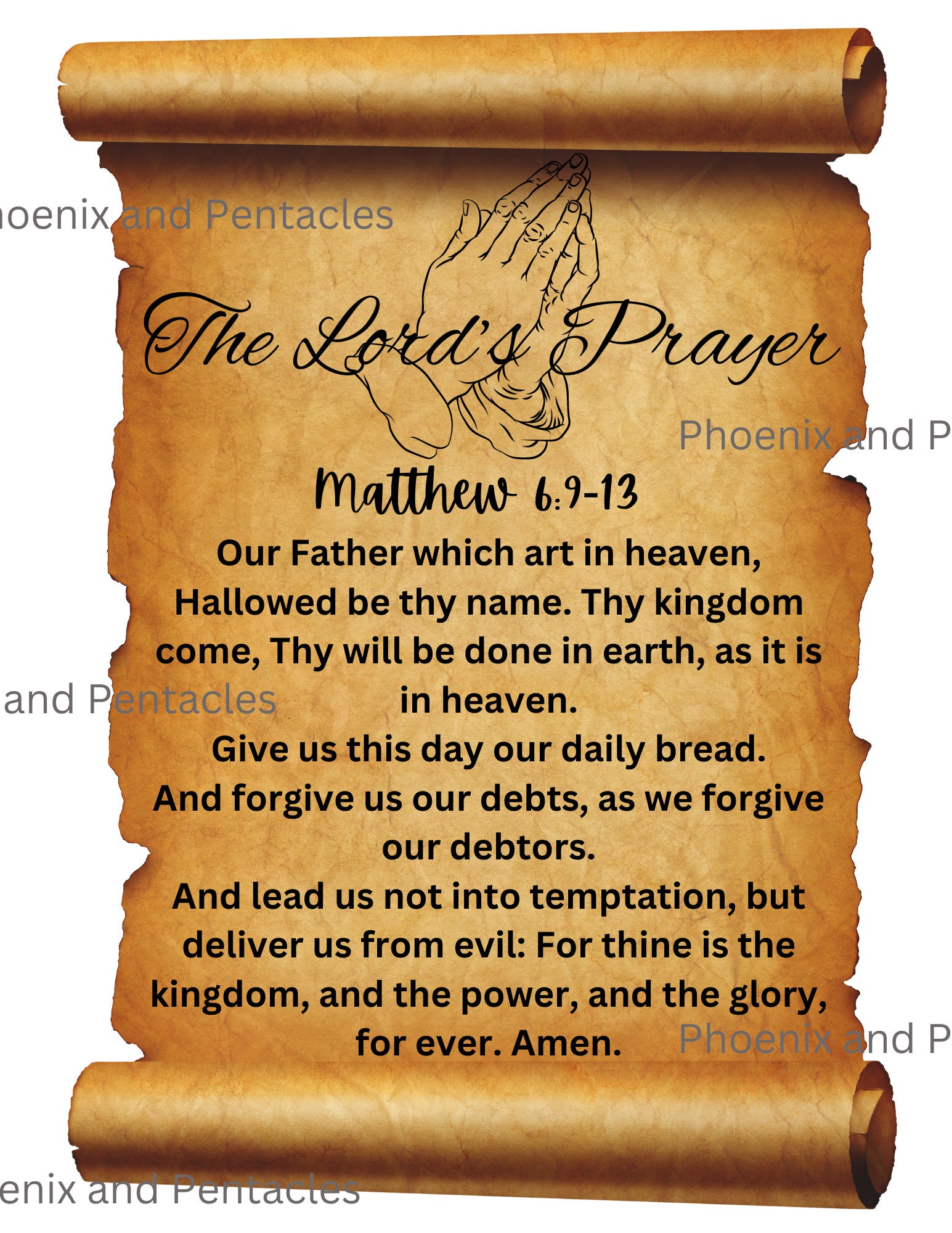 The Lord's Prayer, Holy Bible, Matthew 6:9-13, Digital PDF, PDF ...