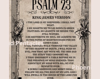 Psalm 23rd chapter, Psalm 23, Lord is my shepherd, PDF, PNG, Digital Download, Psalm 23 Vintage, Psalm 23 KJV, 8.5x11