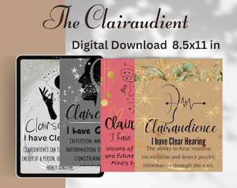 Beautiful Printable Clairaudience Printout| Psychic| Medium | Clairaudience Printout | Digital Download | Clairaudient, (8.5x11 PDF) PNG