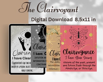 Beautiful Printable Clairvoyant Printout| Psychic| Medium | Clairvoyance Printout | Digital Download | (8.5x11 PDF) PNG