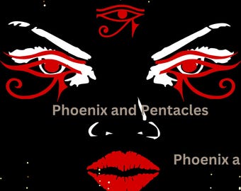 The Egyptian "Eyes" | Eye of Horus | Eye of RA | Black with Red Eye of Horus | Ancient Egypt | (One Sheet 8.5x11 in PDF, PNG)