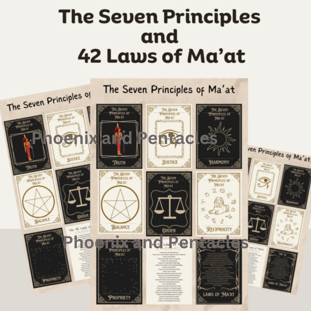 The Seven Principles and 42 Laws of Ma'at (ONE SHEET 8.5x11 in PDF) - Etsy