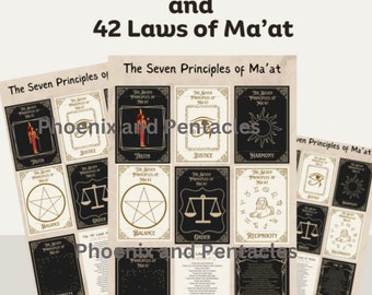 The Seven Principles and 42 Laws of Ma'at (ONE SHEET 8.5x11 in PDF)