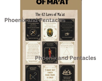 The 42 Laws of Ma'at Card One Sheet (ONE SHEET 8.5x11 in PDF)