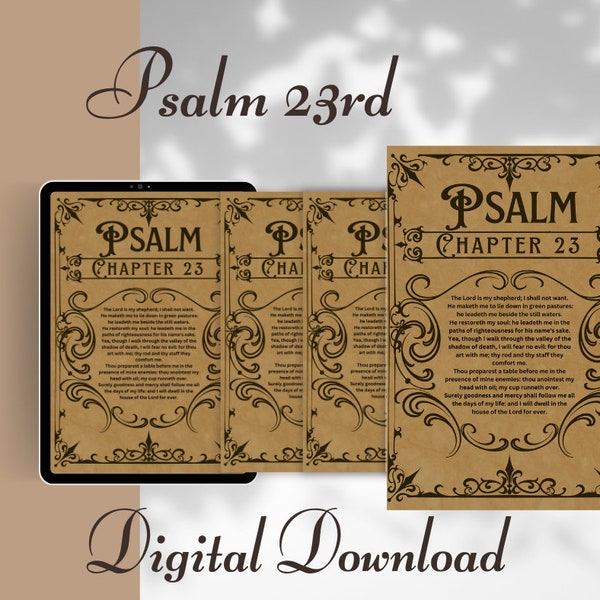 Psalm 23rd chapter, Psalm 23, Lord is my shepherd, PDF, PNG, Digital Download