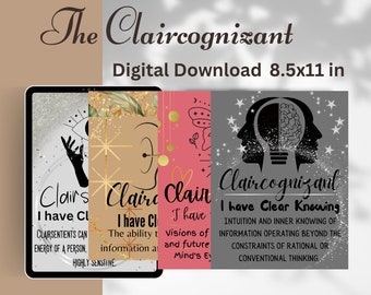 Beautiful Printable Claircognizant Printout| Psychic| Medium | Claircognizant Printout | Digital Download | (8.5x11 PDF) PNG
