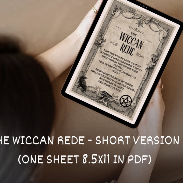 The Wiccan Rede - Short Version: (ONE SHEET 8.5x11 in PDF)
