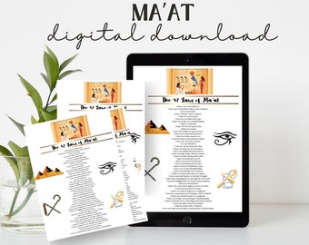 The 42 Laws of Ma'at (ONE SHEET 8.5x11 in PDF)