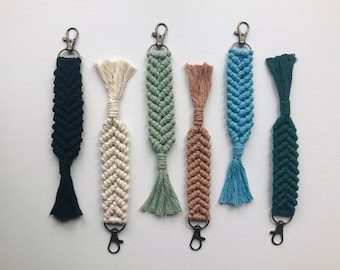 Macrame Bag Charm // Handmade Macrame Keychain
