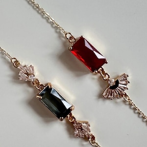 Art Deco Ruby Vintage Bracelet, Art Deco Jewelry, Ruby Bracelet, vintage style Bracelet, handmade, gift for her