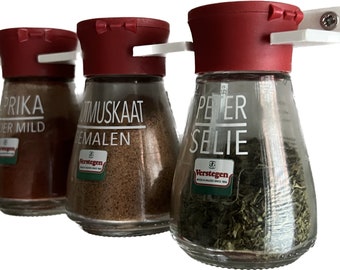 Spice racks for 6 spice jars - Set of 2 - Storage rack for spice bottles - 3D printed Bioplastic - Including mounting material