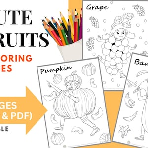 Fruits Watercolor Coloring Book Handmade Illustration Adult Coloring Book,  Workbook Gift 