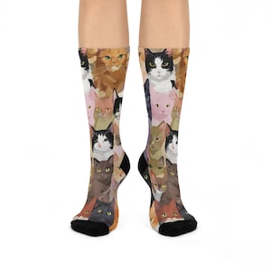 猫のクッションクルーソックス