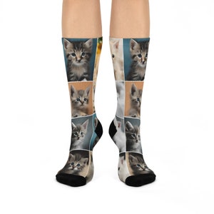 子猫クッションクルーソックス