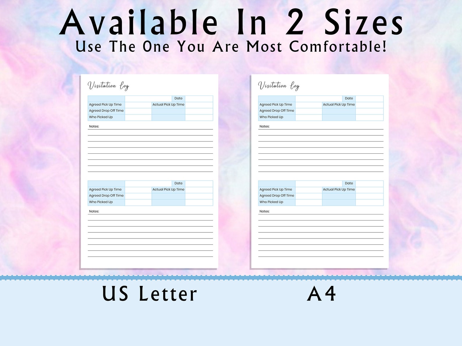 Printable Visitation Log Visits Tracker Visitation Notes Etsy