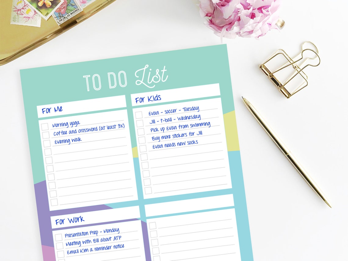 Geometric to Do List Planner Printable Quadrant to Do List - Etsy