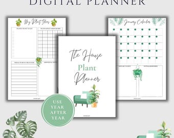 Digital House Plant Planner | Plant Care Planner PDF | Reusable Plant Journal | Planner Digital | Houseplant Care Journal | Reusable Planner