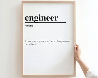 Funny Engineer Definition Print | Sarcastic Job Gift (Digital Download)