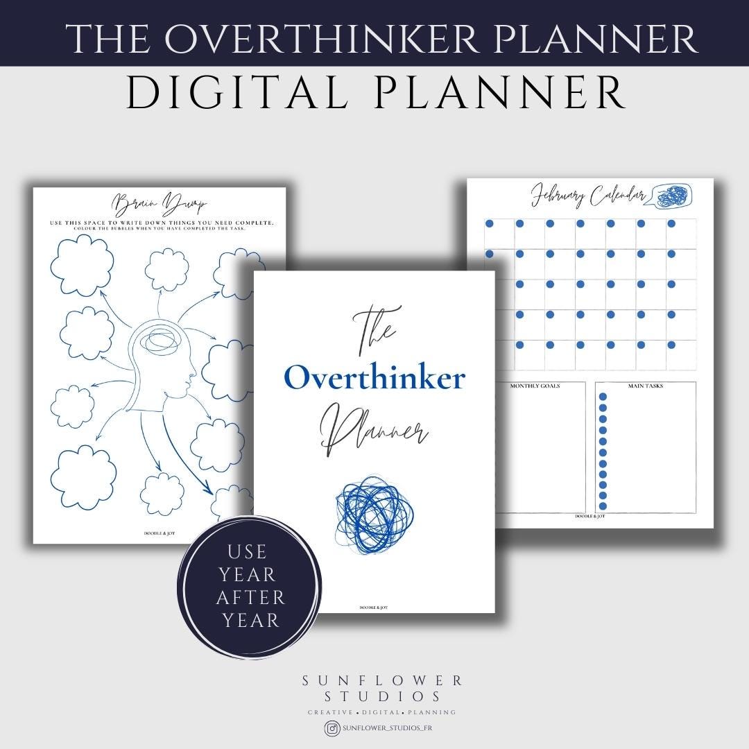 Overthinking Planner Printable | Anxiety & ADHD Planner PDF | Mental ...