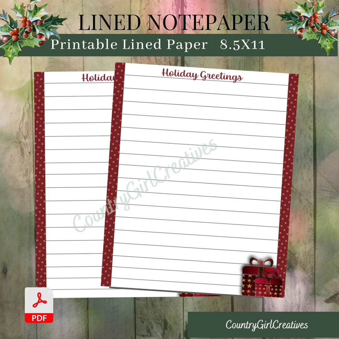 Printable Writing Paper, Christmas Writing Stationary, Scrapbook Paper ...