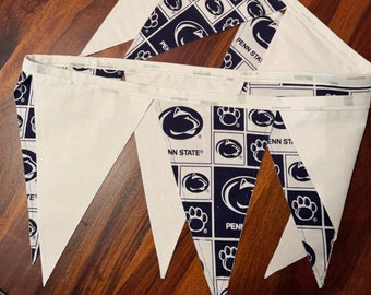 Nittany White Out Pennant Banner - Cloth - Washable - Decorative