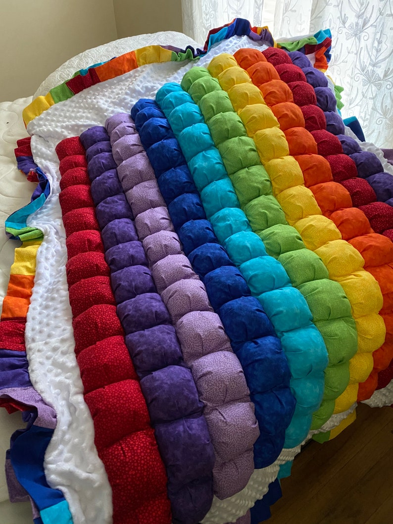 Rainbow Baby Puff Quilt Crib Quilt Baby Blanket Etsy