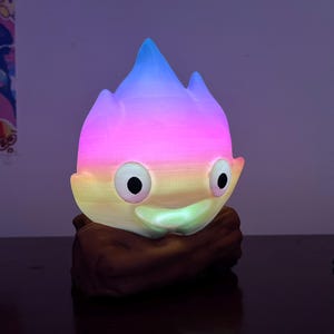 Ghibli Calcifer Inspired Rainbow Lamp | Glows in the Dark