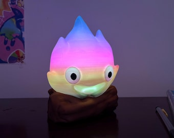 Ghibli Calcifer Inspired Rainbow Lamp | Glows in the Dark