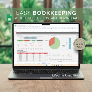 Small Business Bookkeeping Template, Google Spreadsheet Business Expense, Sales Tracker Accounting Template, Income Tracker, budget template