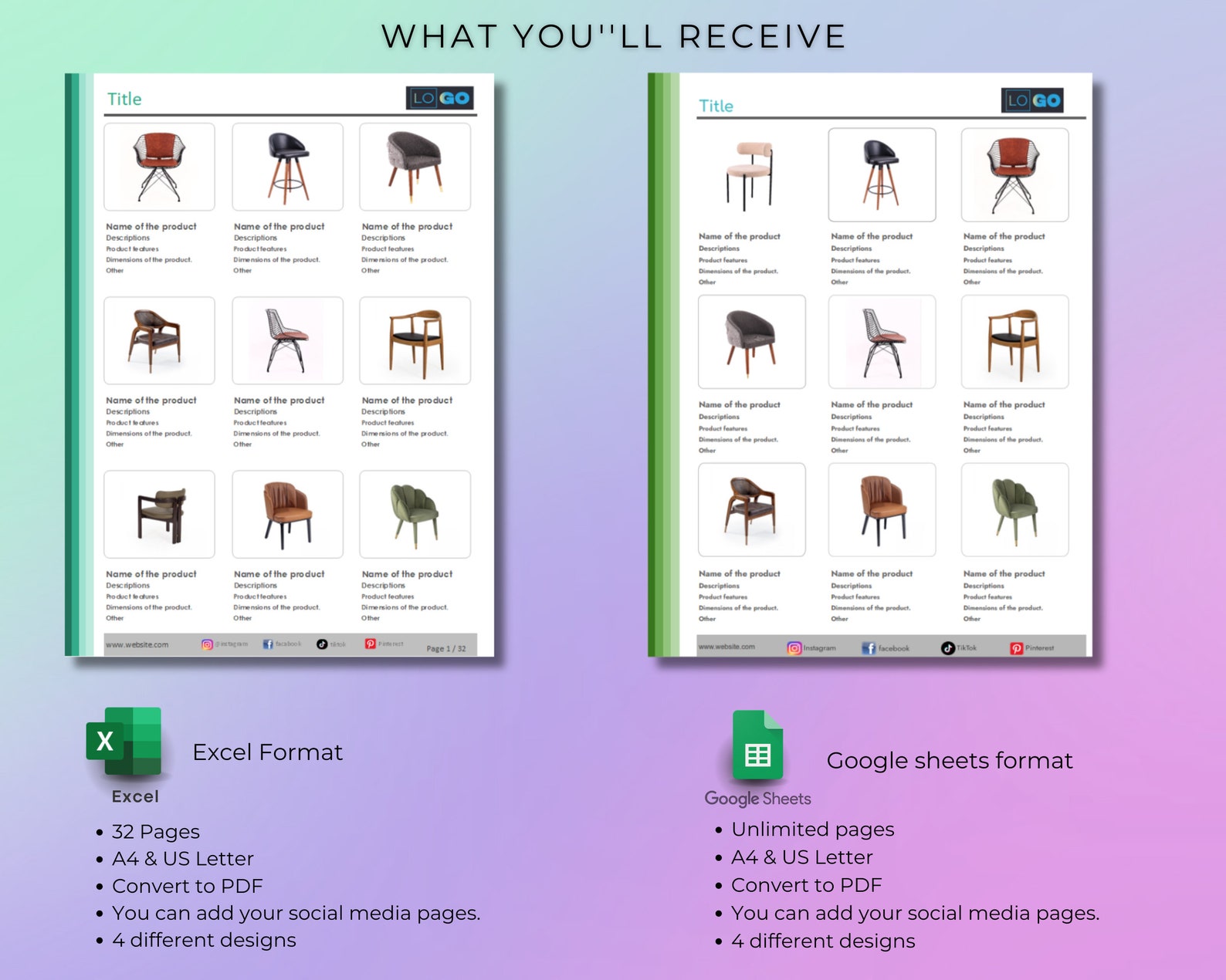 Catalog Template of the Product, in Excel and Google Sheets Format, 4