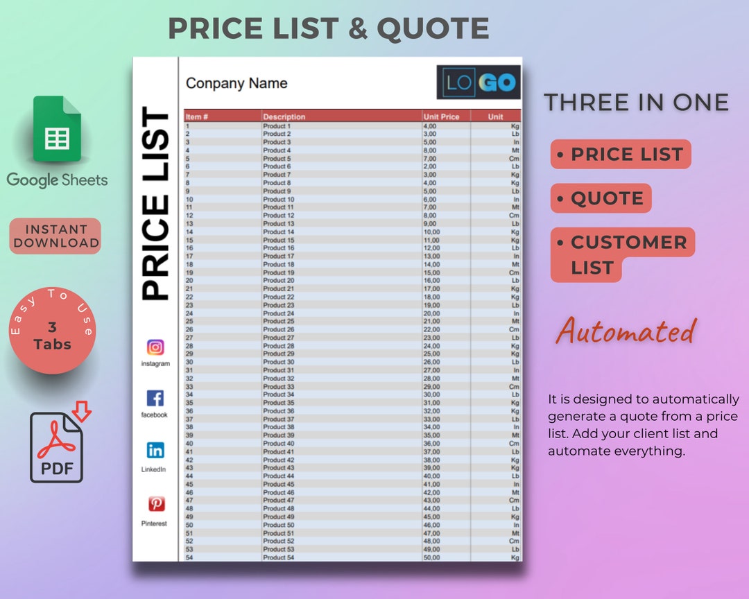 price-list-and-quote-template-google-sheets-pdf-convertible-etsy