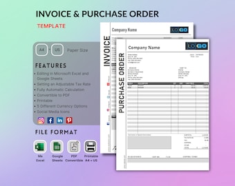 Factuur- en inkoopordersjabloon: formulieren voor kleine bedrijven (Excel, Google Spreadsheets)