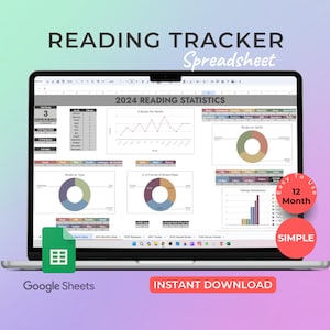 Book Tracker & Reading List Spreadsheet, Google Sheets Book Series Tracker Reading Log Journal Inventory To be Read Digital Planner