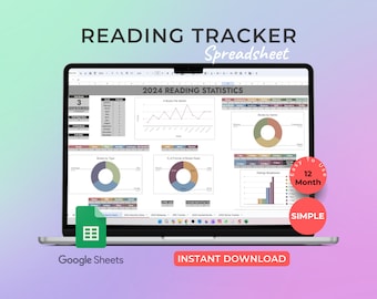 Reading Tracker Spreadsheet: Google Sheets Book Log (Digital Planner)
