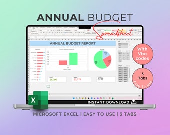 Excel Jahresbudgetplaner: Persönliche Steuern (Digitaler Download)