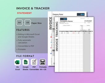 Factuur- en trackersjabloon: set voor kleine bedrijven (Excel, Google Spreadsheets, pdf)