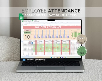 Employee Attendance Tracker: Google Sheets Template (Digital Download)