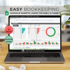 Easy Accounting Spreadsheet: Small Business Google Sheets Template (Digital Download)
