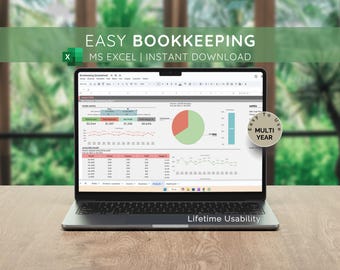 Small Business Bookkeeping Excel Template: Income & Expense Tracker (Digital Download)