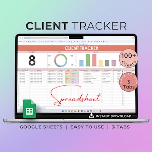 Client Tracker Google Sheets Template Small Business Spreadsheet Digital Customer Manager Log Client Management Customer List Lead Tracker