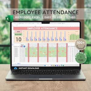 Excel Employee Attendance Tracker: Leave & Absence Chart (Digital Download)