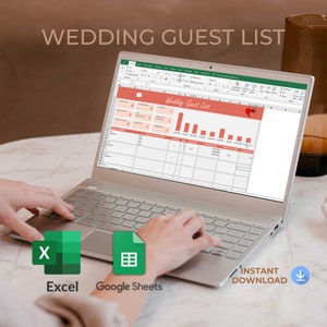 Wedding Guest List Tracker: Excel & Google Sheets Template (Digital Download)